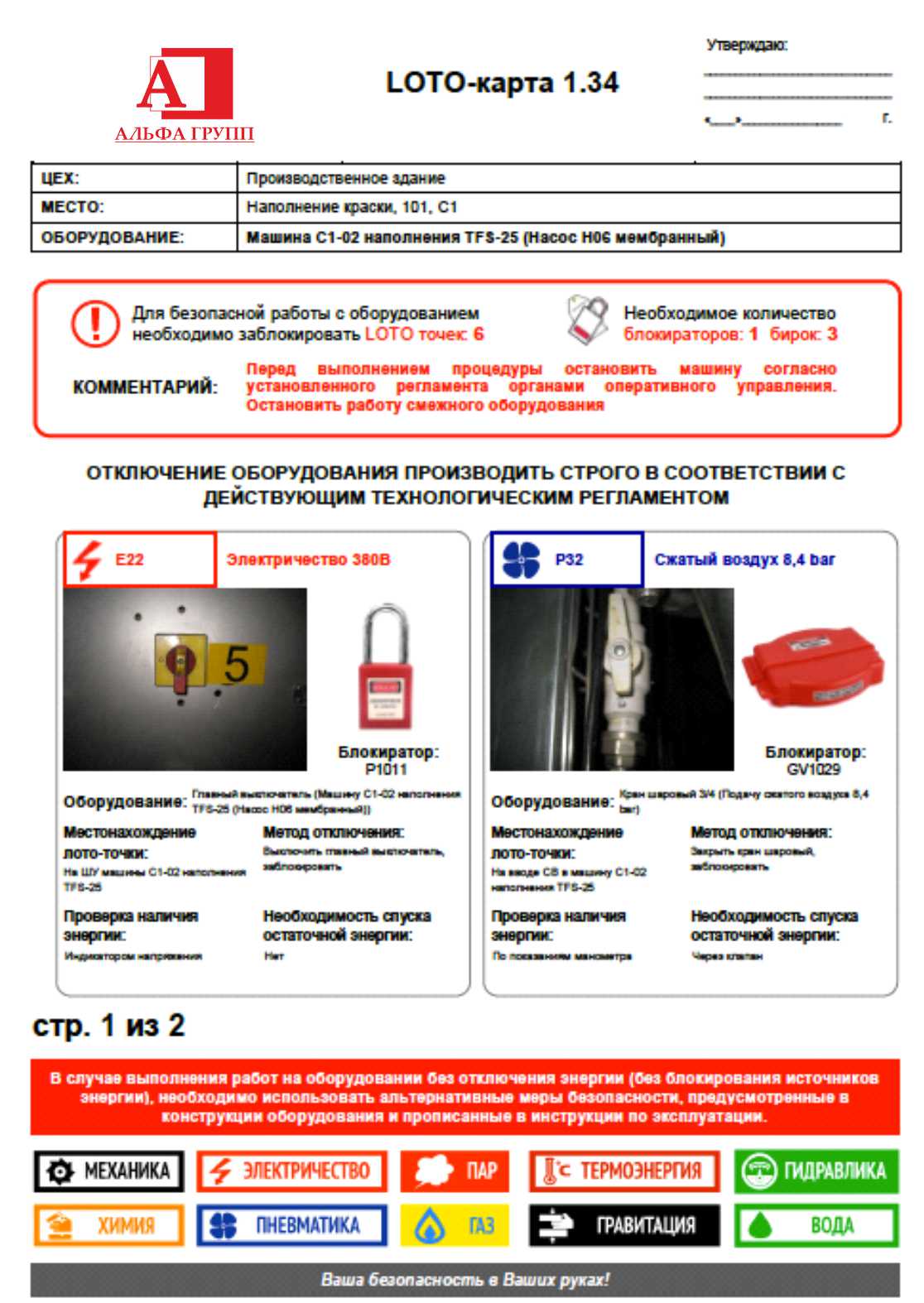 Системы промышленной блокировки LOCKOUT/TAGOUT (LOTO) | Россия - АЛЬФА ГРУПП